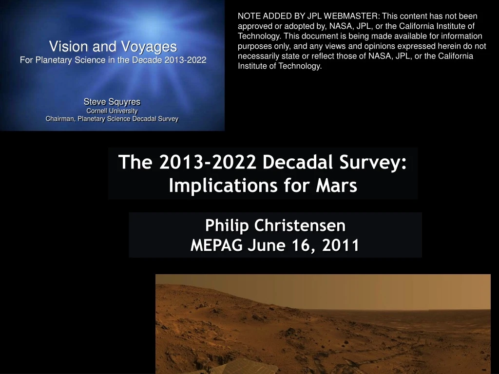 note added by jpl webmaster this content