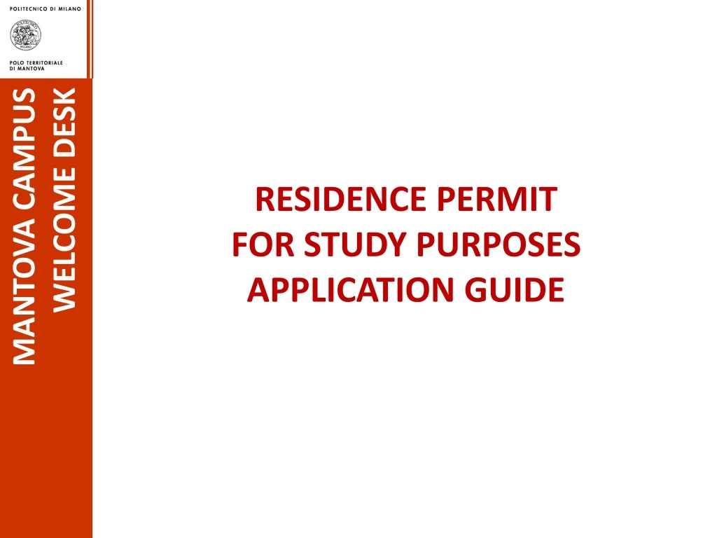 residence permit for study purposes application