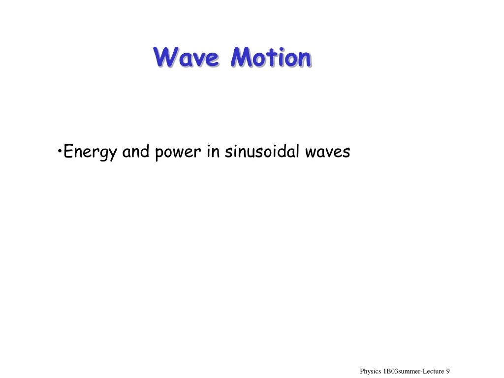 wave motion