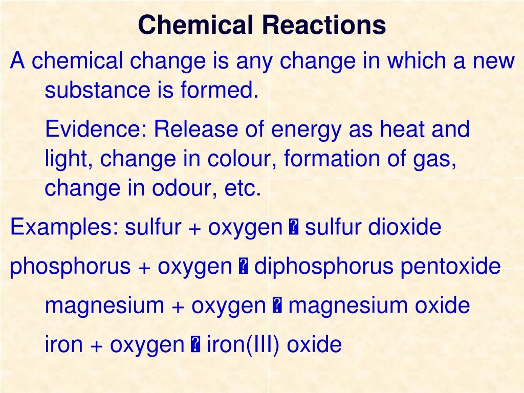 chemical reactions