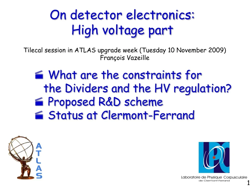 on detector electronics high voltage part