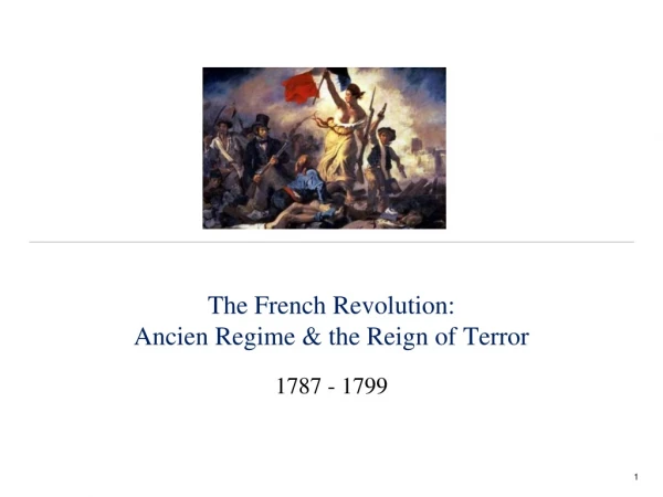 The French Revolution: Ancien Regime &amp; the Reign of Terror 1787 - 1799