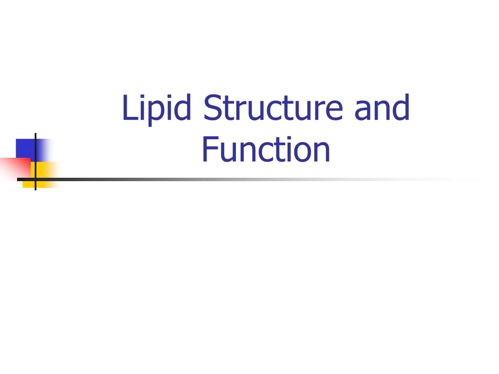 lipid structure and function