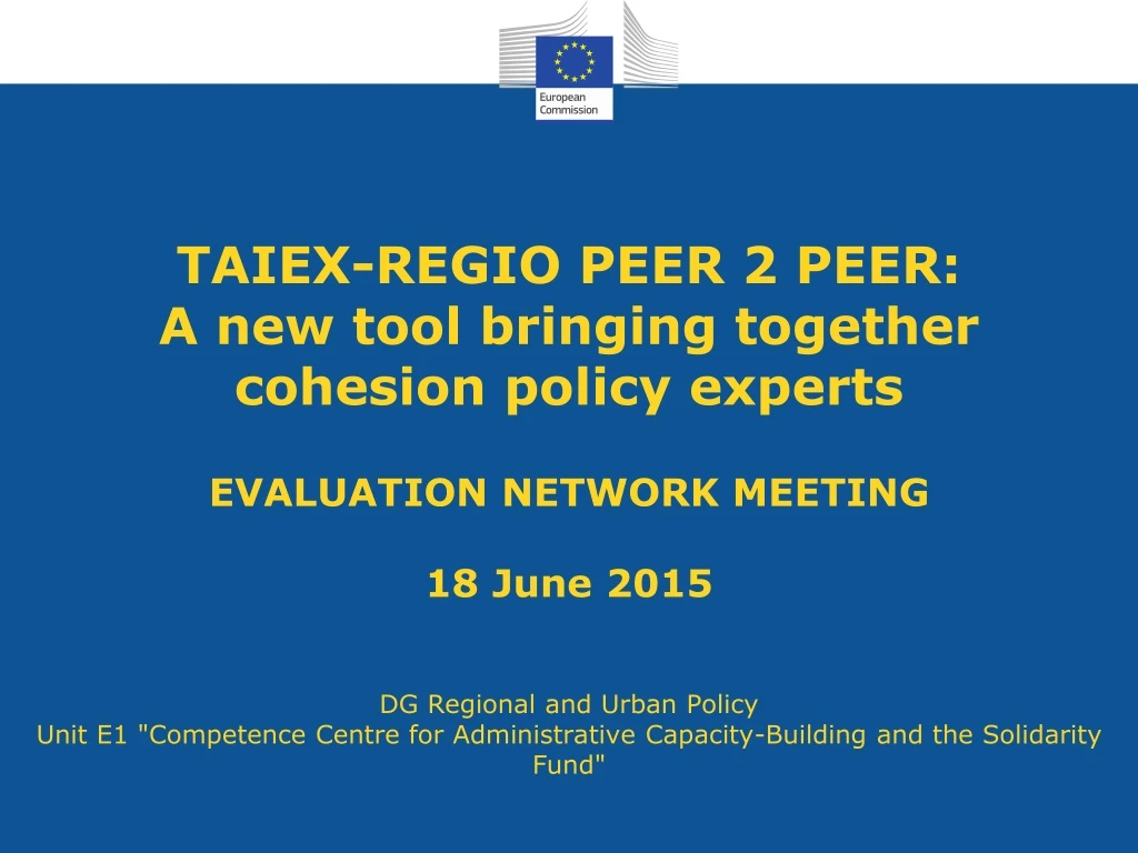 taiex regio peer 2 peer a new tool bringing