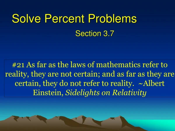 Solve Percent Problems