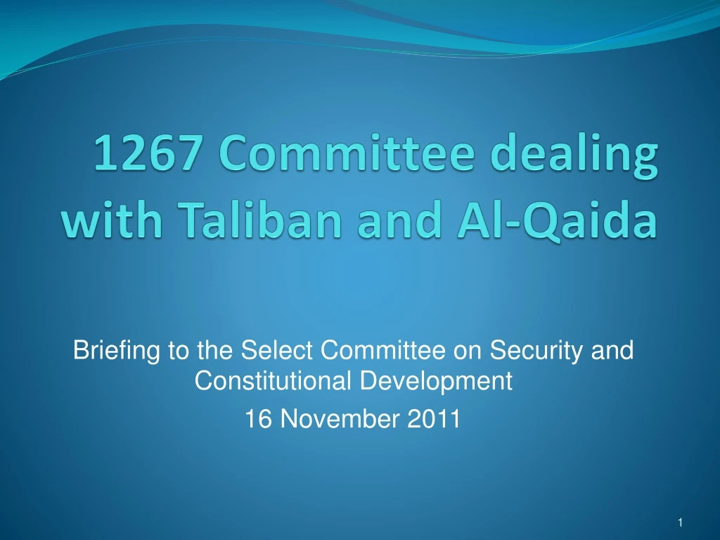 1267 committee dealing with taliban and al qaida