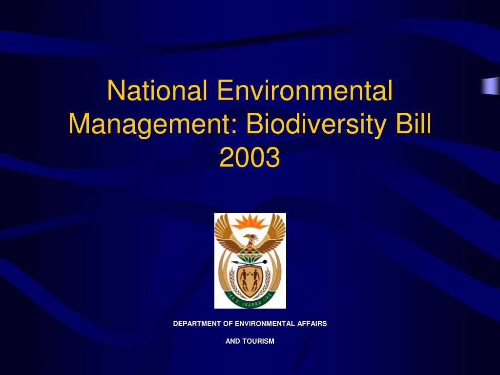 national environmental management biodiversity bill 2003