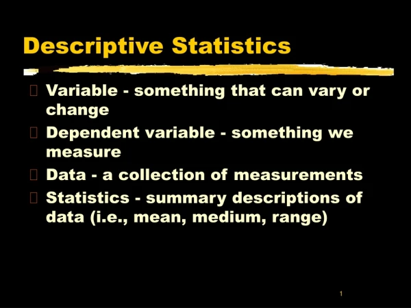 Descriptive Statistics