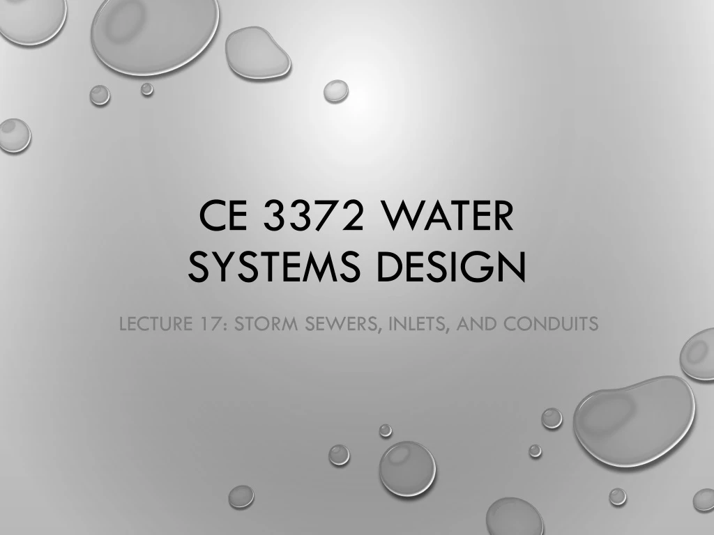 ce 3372 water systems design