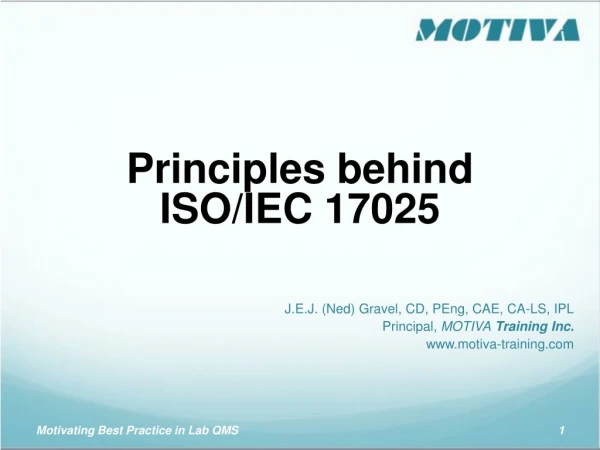 Principles behind ISO/IEC 17025