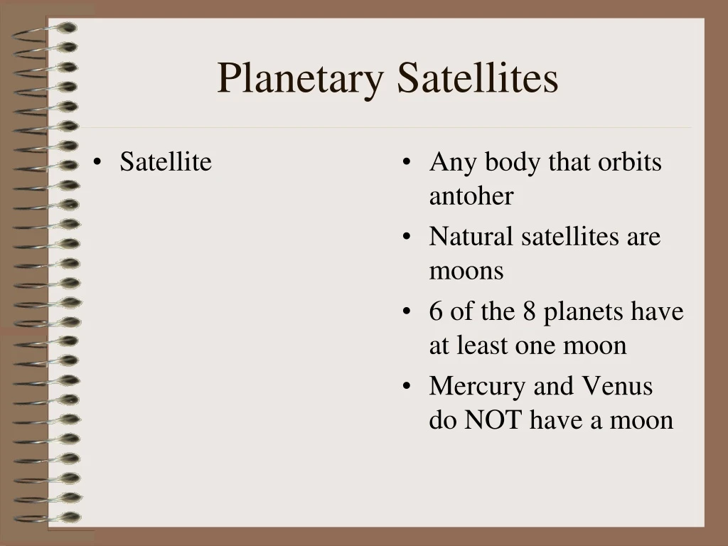 planetary satellites