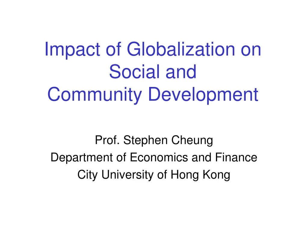 impact of globalization on social and community development