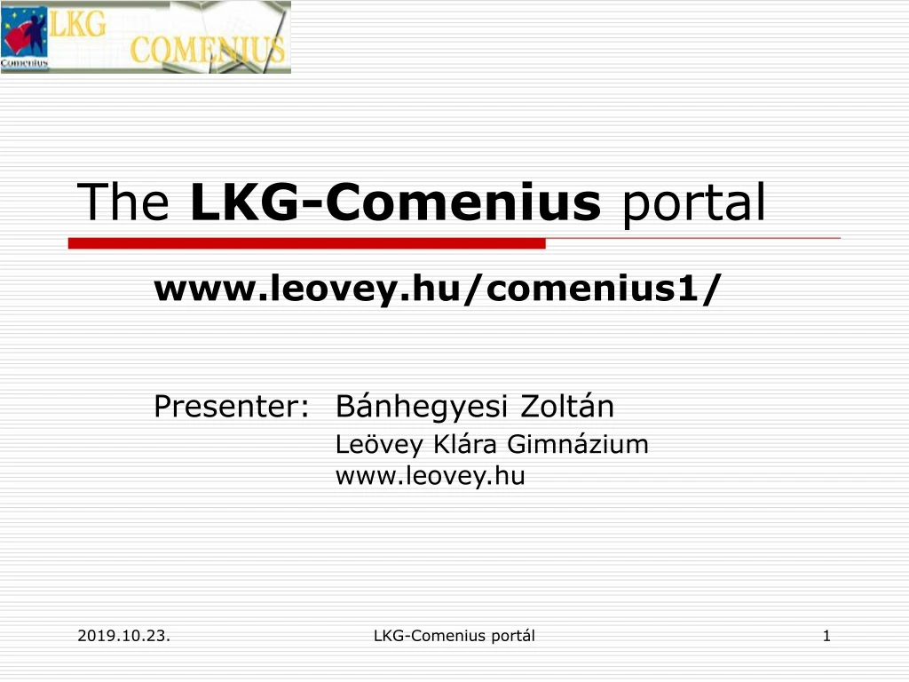 the lkg comenius portal