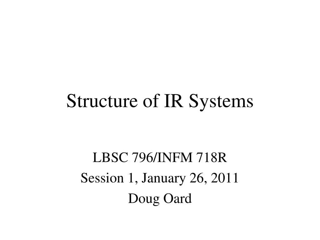 structure of ir systems