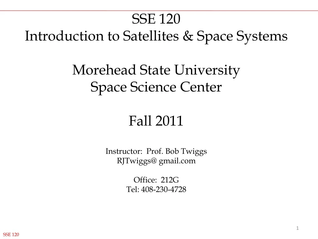 sse 120 introduction to satellites space systems