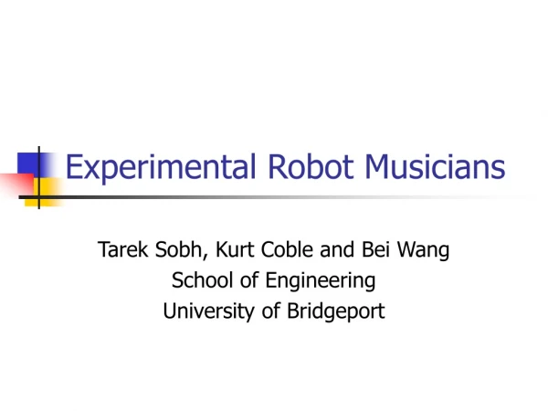 Experimental Robot Musicians