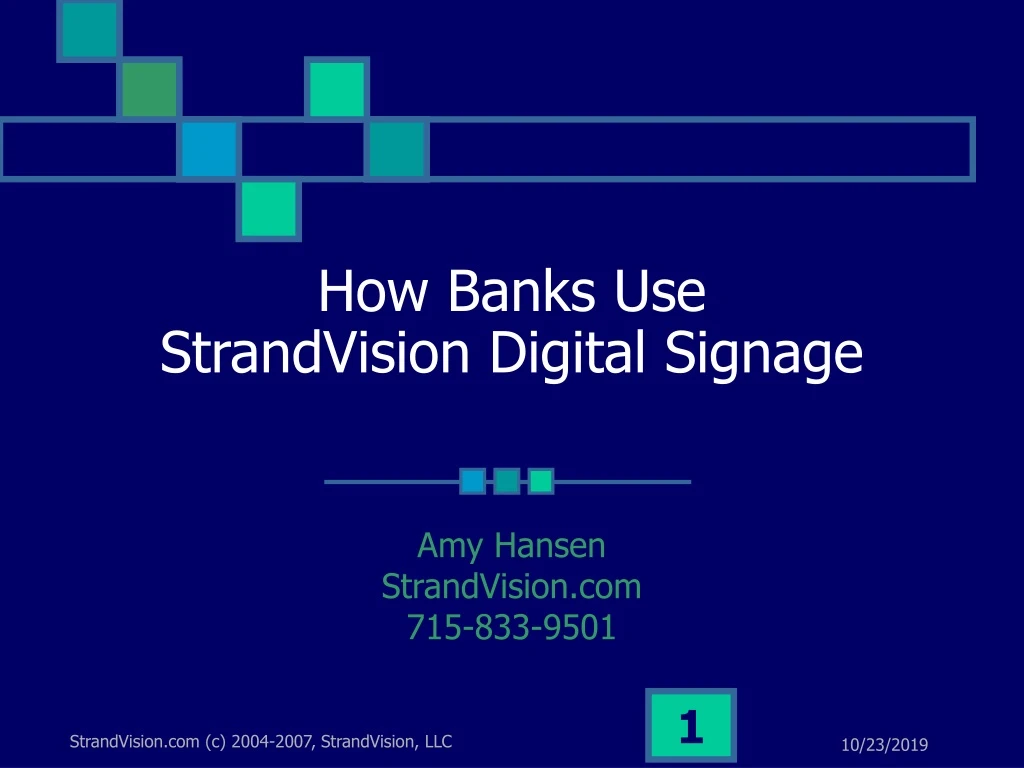 how banks use strandvision digital signage