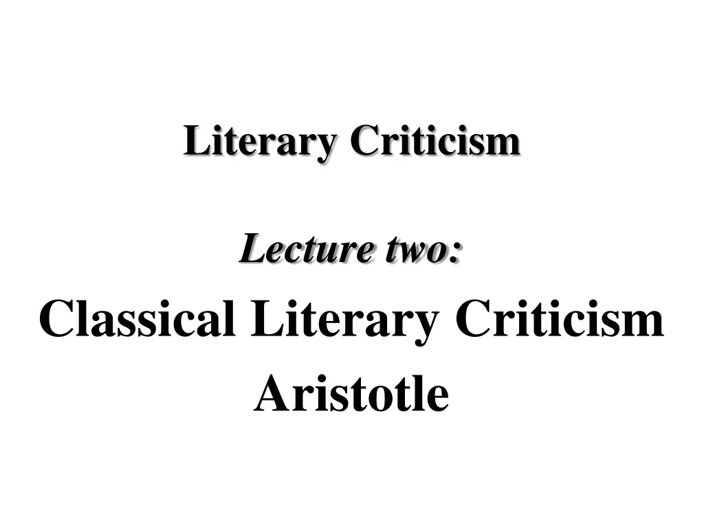 literary criticism