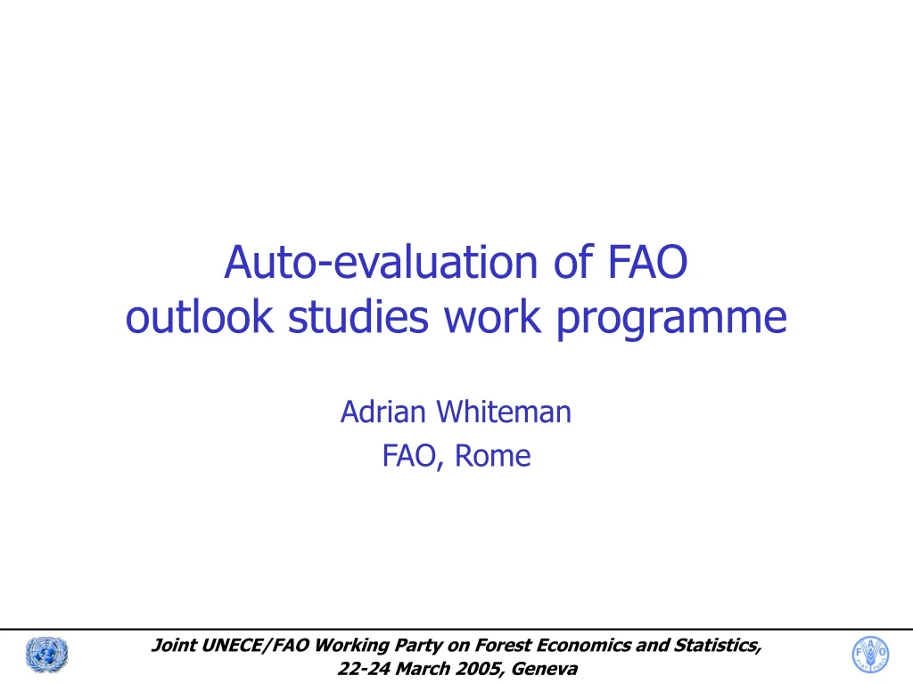 auto evaluation of fao outlook studies work programme