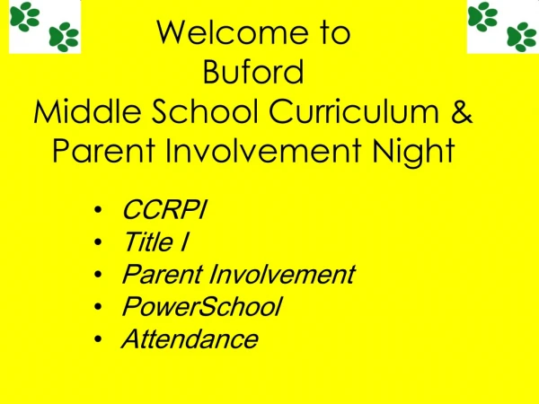 CCRPI Title I Parent Involvement PowerSchool Attendance