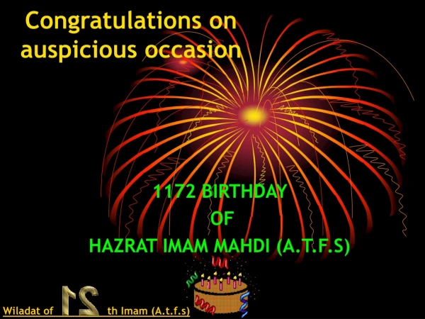 Congratulations on auspicious occasion