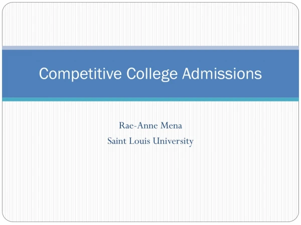 Competitive College Admissions