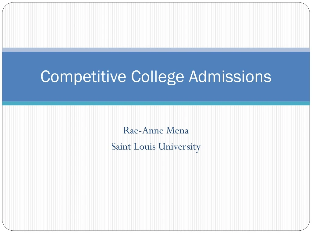 competitive college admissions