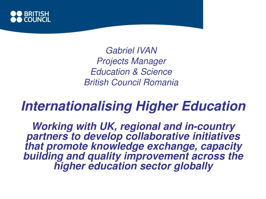 gabriel ivan projects manager education science british council romania