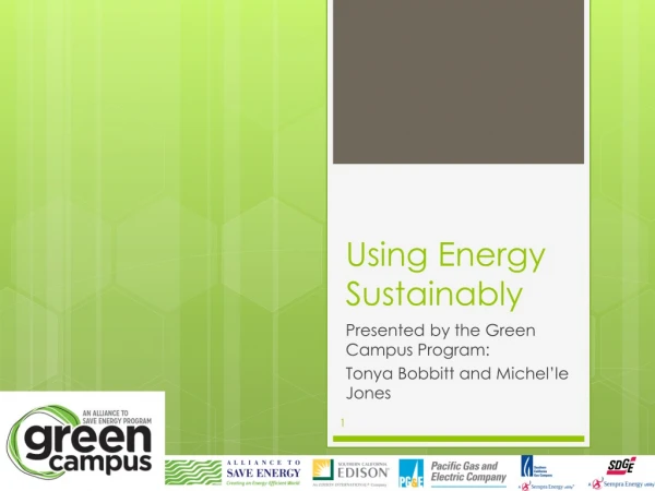 Using Energy Sustainably
