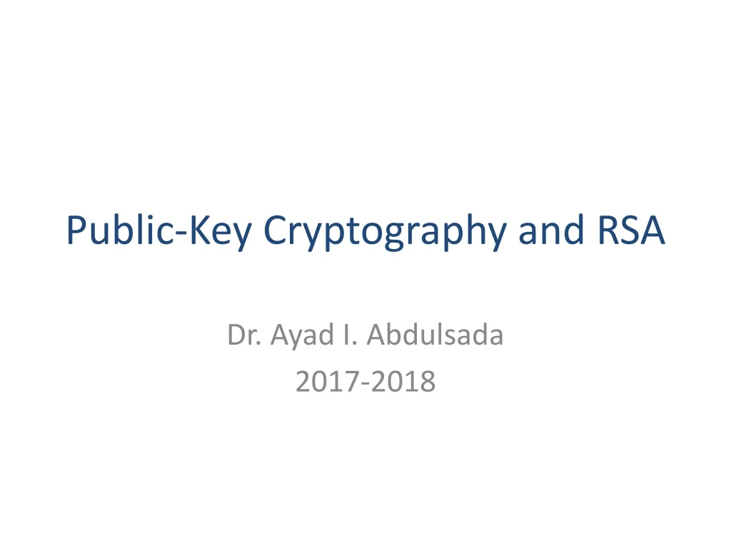 public key cryptography and rsa