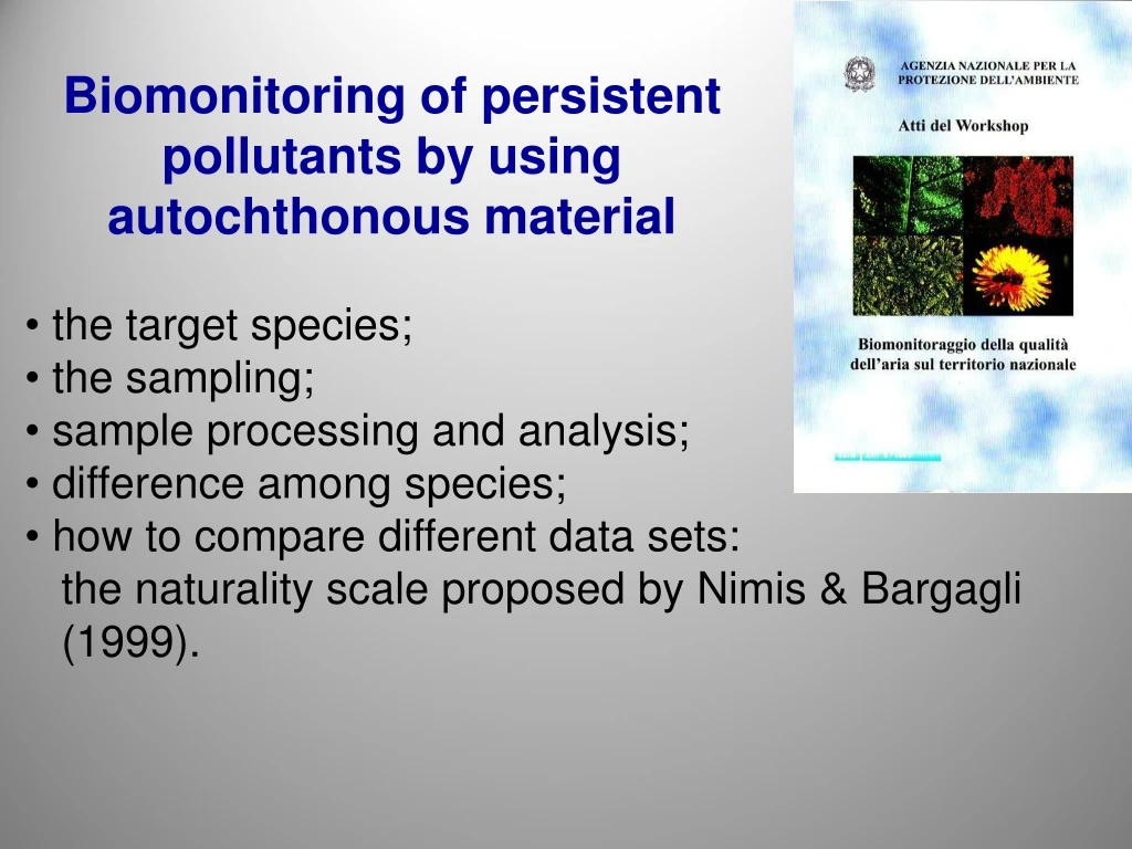 biomonitoring of persistent pollutants by using