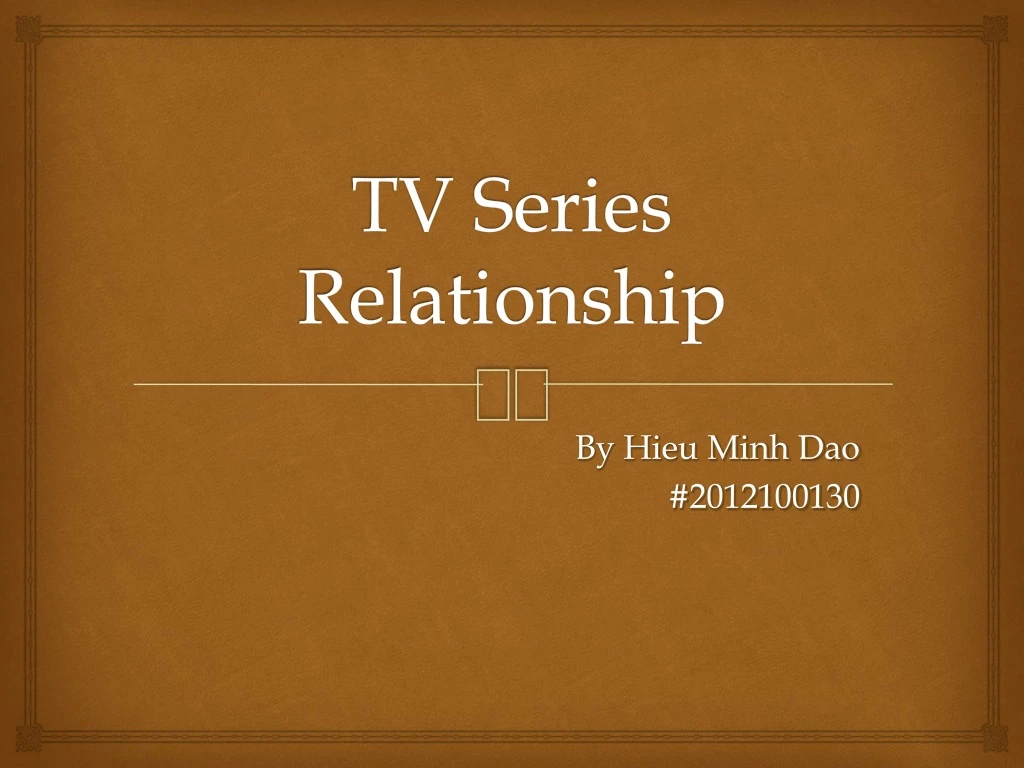 tv series relationship