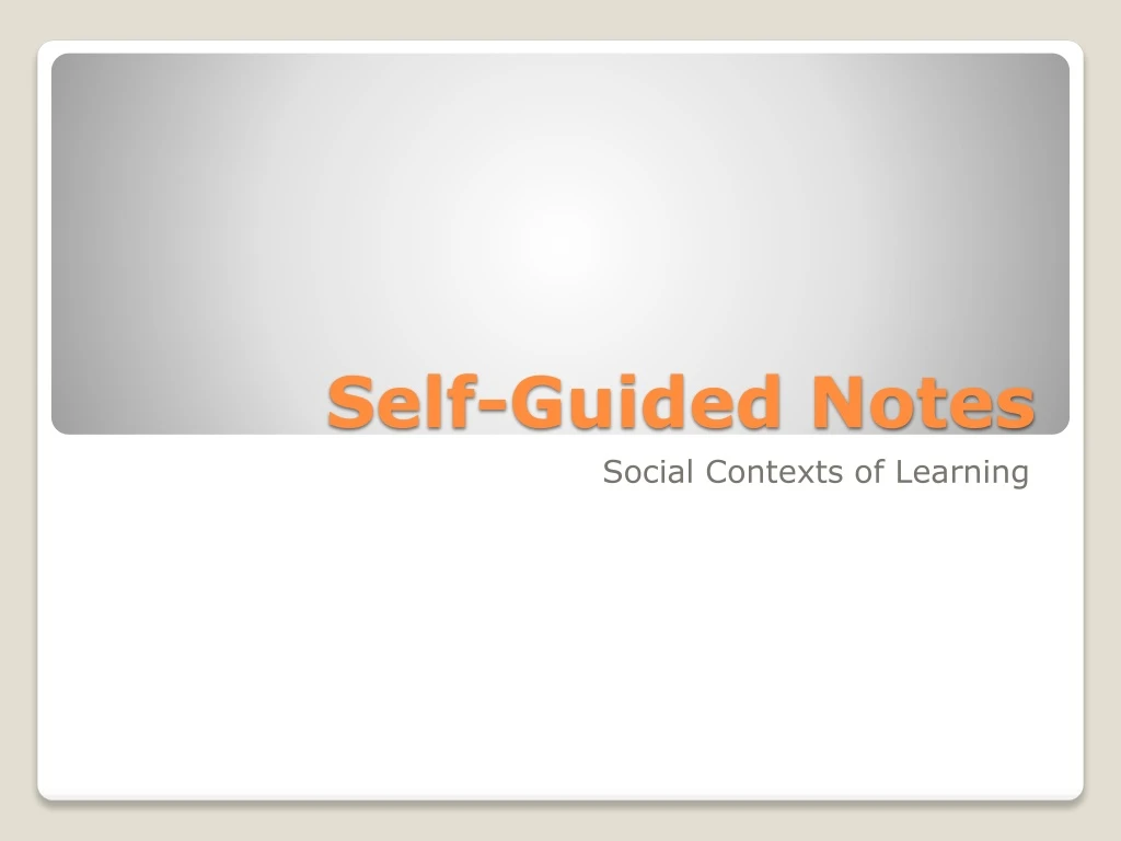 self guided notes