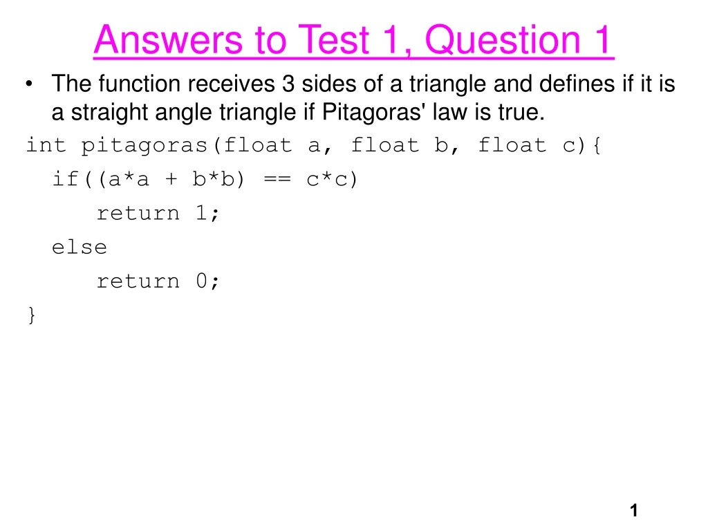 answers to test 1 question 1