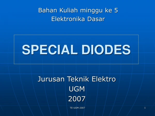 SPECIAL DIODES