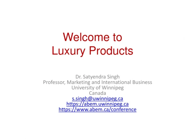 Welcome to Luxury Products