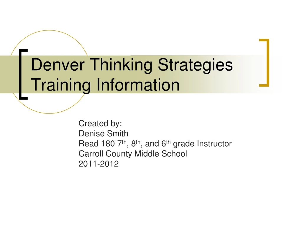 denver thinking strategies training information