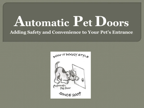 A utomatic P et D oors Adding Safety and Convenience to Your Pet’s Entrance
