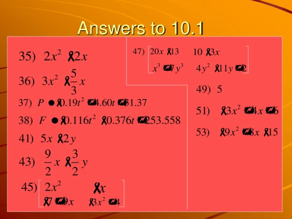 Answers to 10.1