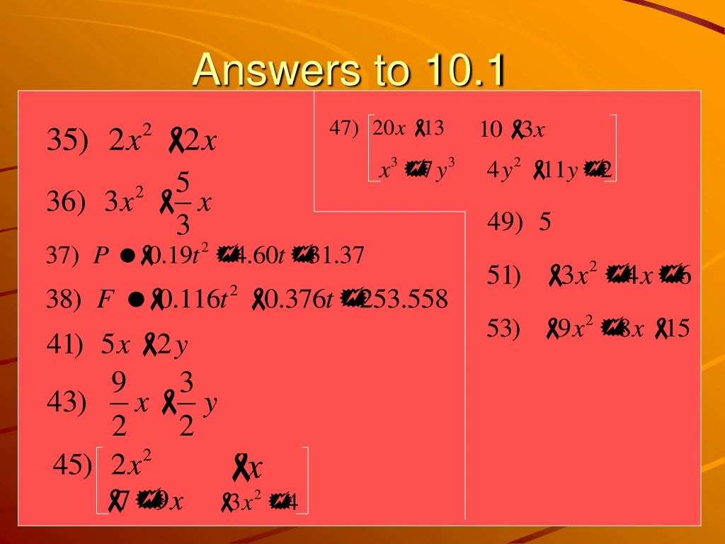 answers to 10 1