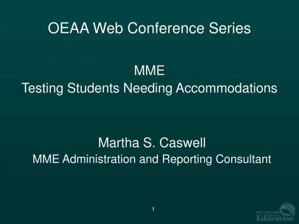 OEAA Web Conference Series