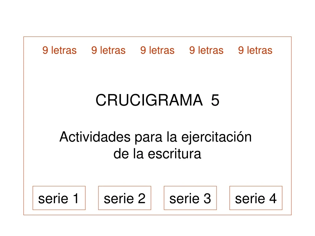 crucigrama 5 actividades para la ejercitaci