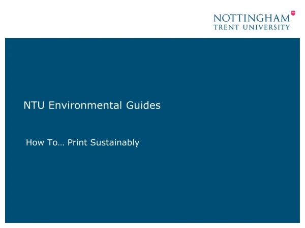 NTU Environmental Guides