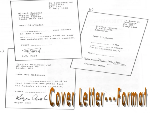 Cover Letter---Format