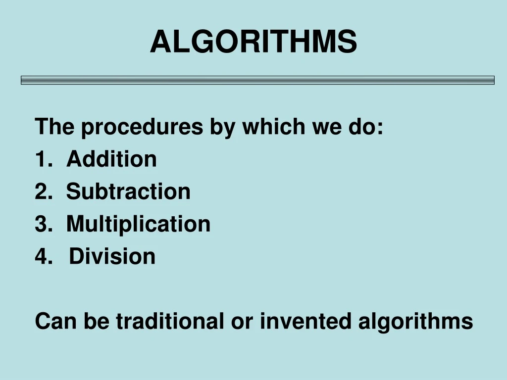 algorithms