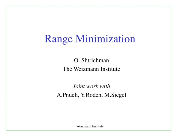 Range Minimization
