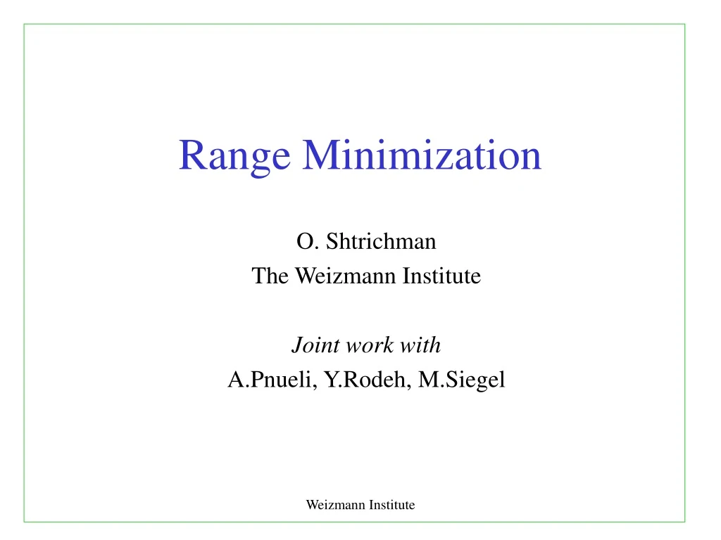 range minimization