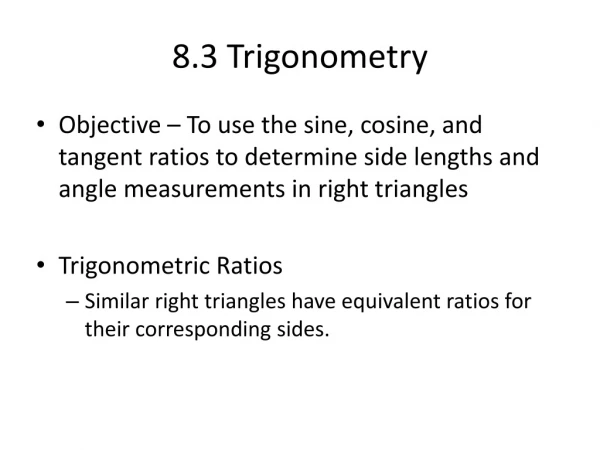 8.3 Trigonometry