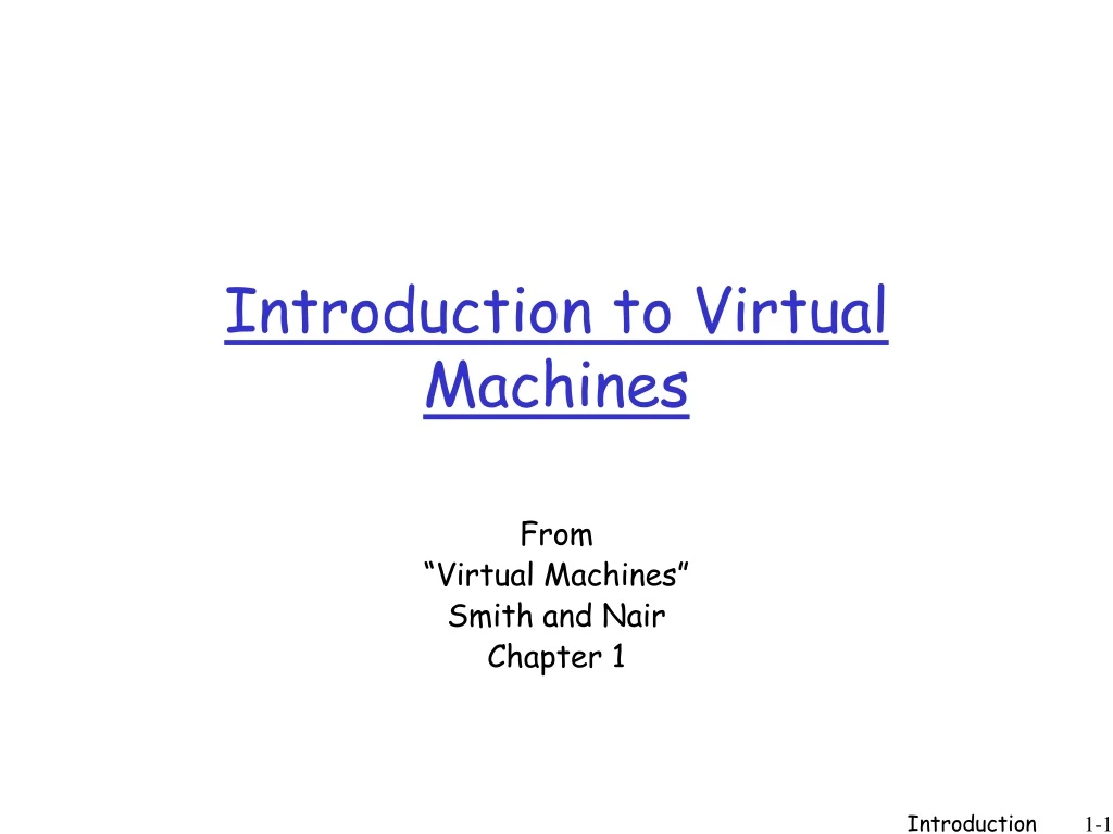 introduction to virtual machines