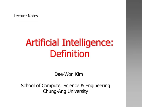 Artificial Intelligence: Definition